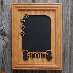 5x7 Personalized Dog Frame Picture Frame - Bone & Paw Prints