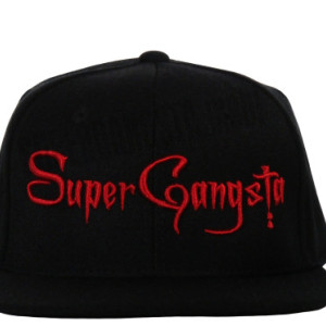 Super Gangsta Snap Back Baseball Hat - Black & Red