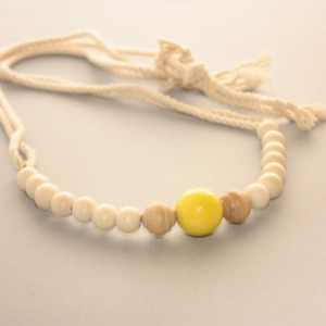 Summer Yellow Wood Necklace 