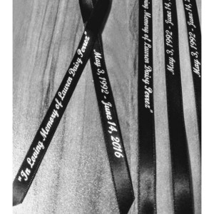 10 Funeral Personalized Ribbons 3/8 inches wide (unassembled)