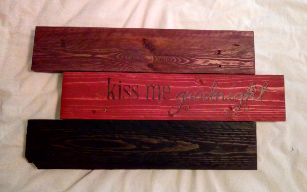 Kiss Me Goodnight Wall Hanging on Repurposed Pallet Wood