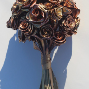 Forty Handmade Roses Made with Natural Leaf Hand Crafted Flowers
