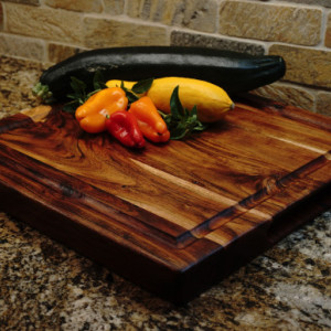 Large - Acacia Hardwood Cutting Board / Butcher Block, Locally Grown and Sustainably Collected, Artisan Made Perfect Gift