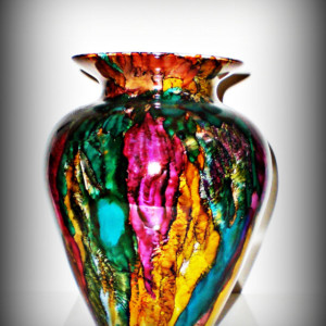 vase, alcohol ink design vase