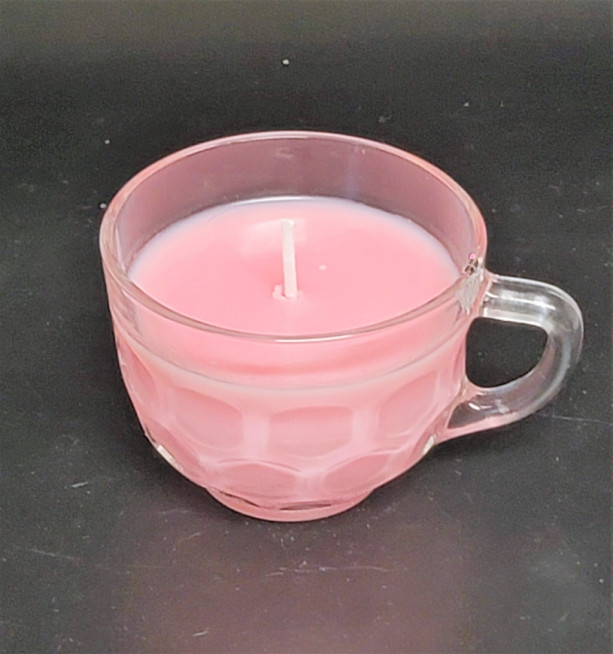 6oz Warm Apple Pie Soy Wax Candle-Clear Glass Cup Container- Handmade- Fruity- Gift- Present-Reusable
