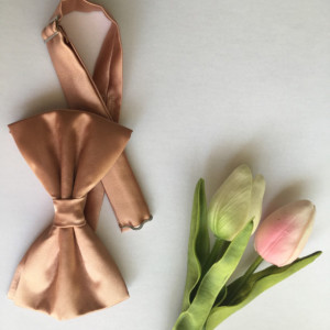 Rose Gold Bow Tie Triple Fold - Rose Bow Tie - Gold Bow Tie - Groom Bow Tie - Pink Bow Tie - Adult Bow Tie - Baby Bow Tie - Wedding