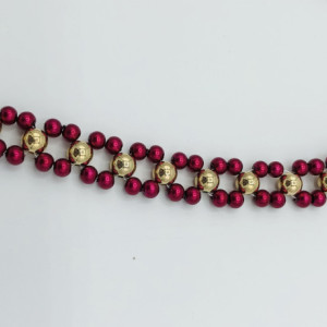 15+” Red and Gold Choker Necklace 