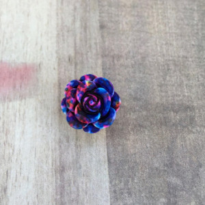 Multi-colored Rose Pushpins (Set of 10), Thumbtacks, Office, Locker, Fridge, Cork board,