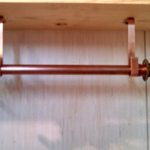 Industrial Style Copper and Brass under cabinet paper towel holder Free shipping in USA