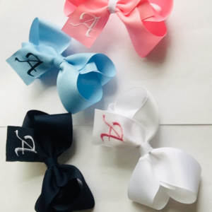 First Initial Monogram Bow