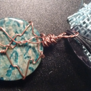 Blue Jasper Pendant wrapped in copper