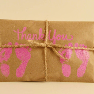 10 Twin Shower Favors. Pink and Kraft Paper Favors. Fresh Roasted Coffee Favors. Embossed Favors. Handmade. Thank You