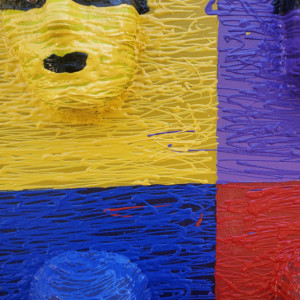 Colorful Tribal 3D Art Painting/Sculpture ORIGINAL 18x28 Anthony Saldivar Rainbow