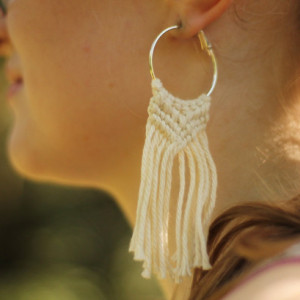 Sun & Sand Macrame Earrings - Boho Earrings - Cotton Earrings - Natural Earrings - Macrame Jewelry - MADE TO ORDER