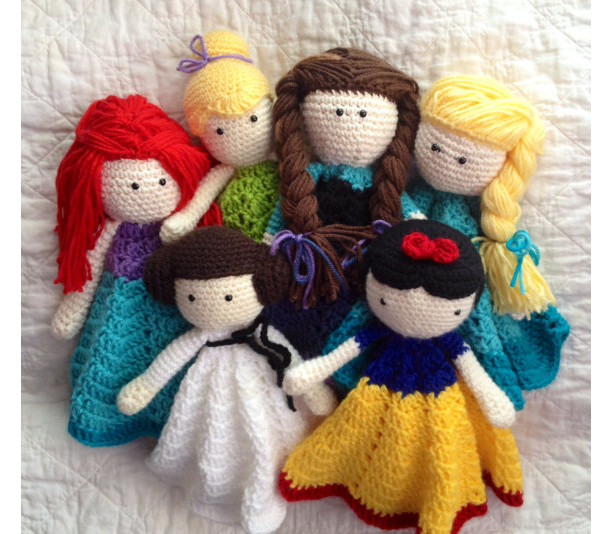 Princess Lovey/ Security Blanket/ Plush Doll/ Stuffed Toy Doll/ Soft Toy Doll/ Amigurumi Doll/ Frozen Doll- MADE TO ORDER