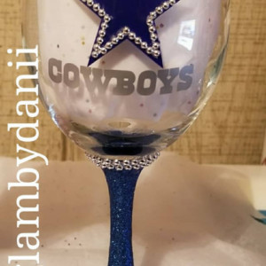 Custom Dallas Cowboys Wine Glass