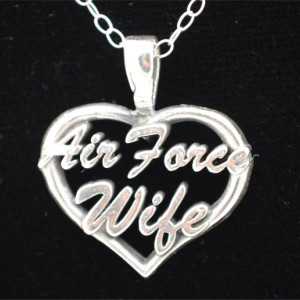 Air Force Wife Heart Pendant