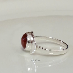 Delicious 10 mm round carnelian ring!