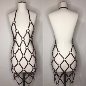 Leather Net Harness Dress