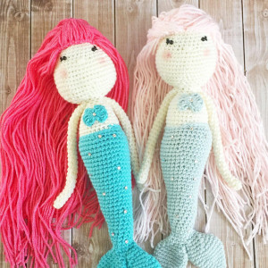Little Miss Mermaid Sisters Doll Plush Toy/ Photography Prop/ Stuffed Toy / Soft Toy/Amigurumi Toy- MADE TO ORDER
