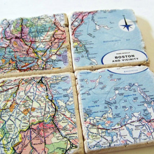 Boston Map Coasters