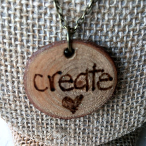Create Woodburned Necklace (Pyrography, Rustic Jewelry, Wood Jewelry, Rustic Accessories, Wood Accessories)