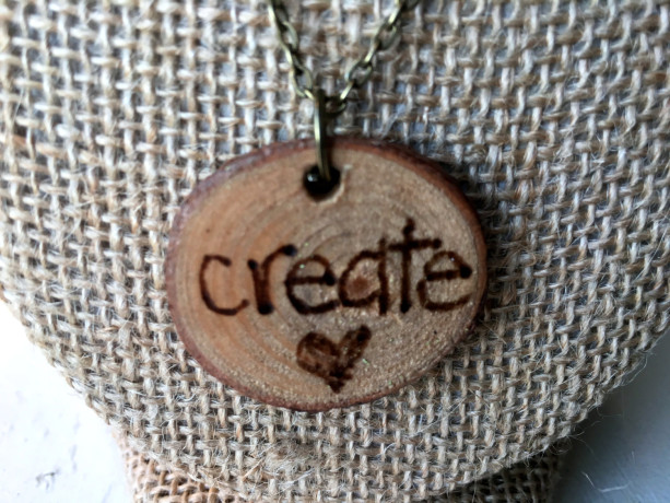 Create Woodburned Necklace (Pyrography, Rustic Jewelry, Wood Jewelry, Rustic Accessories, Wood Accessories)