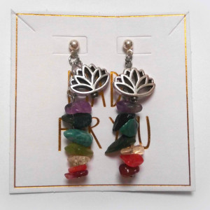 Rainbow Lotus Earrings