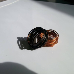 Wrapped copper wire wide ring