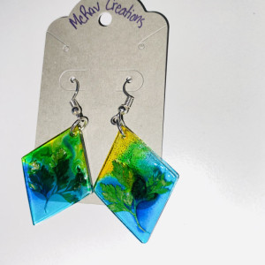 Hand Crafted Multi Color Resin Earringns