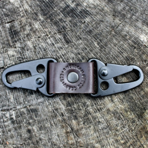Dual Snap Leather Key Fob