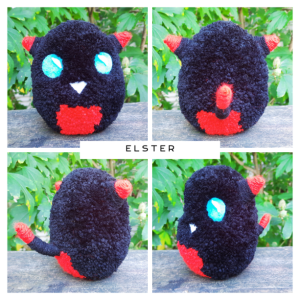 Signalis Ariane and Elster Kitty Pommallow (Squishmallow-Inspired Pom Pom-Based) Plush