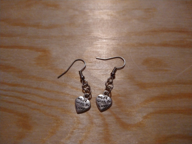 Made with love heart earrings