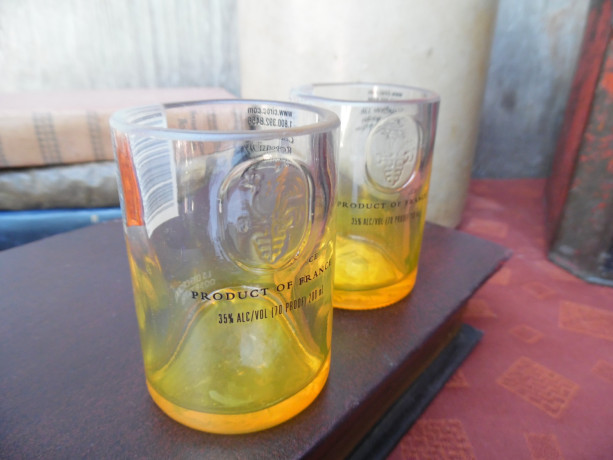 Pineapple Ciroc Bottle Upcycled Shotglasses, Set of 2