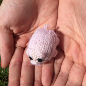 Hand Knit Pig and Piglet, choose your color