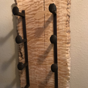 Wine Rack, Live Edge Quilted Maple
