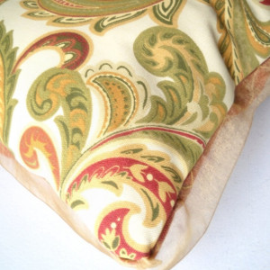 Paisley Reversible Decorative Throw Pillow, 16 x 16
