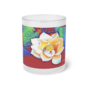 Soft Floral Frosted Glass Mug Free Shipping