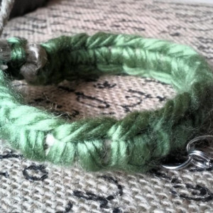 Green Yarn Hemp Macrame Tribal Bracelet