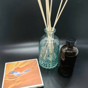 Reed Diffuser Oil Set with Free Coaster-Decorative Bottle-4oz Fragrance Oil-8-10 Reeds- Variety of Fragrances-Great Present-Gift Set