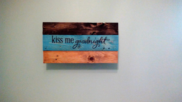 Kiss Me Goodnight Re-Purposed Palled Wood Wall Hanging