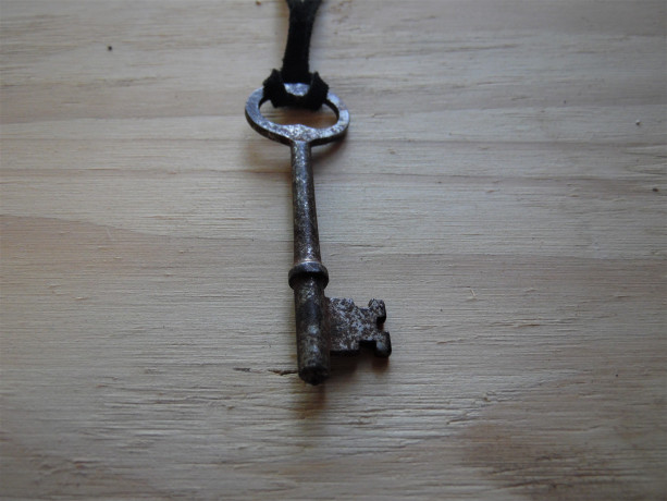 Key Necklace On Leather Chain