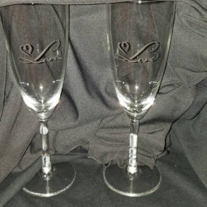 Set of Heart Love Champagne Flutes