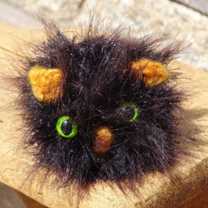 Stuffed Cat, Gift for Cats Lover, Kitty, Knitted Cat, Black Kitty