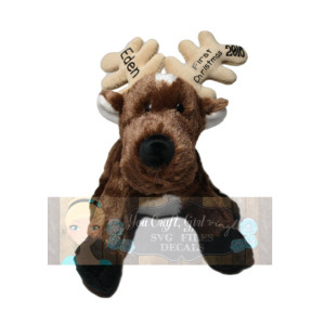 Personalized Baby's First Christmas 2016 Keepsake - Stuffed Reindeer - Christmas Photo Prop - First Christmas Gift - Custom Baby Name Gift