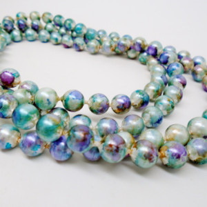 Hand Painted 52" Pearl Necklace
