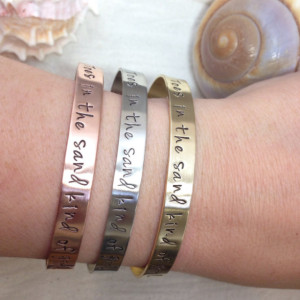 Toes In The Sand | Hand Stamped Beach Cuff | Nautical Jewelry | Personalized Gifts | Gift fo her | Friend Gift | Personalized |