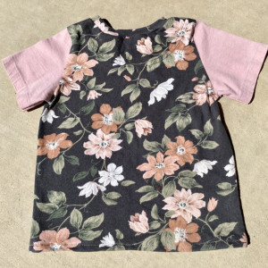 Up Cycled Flower Shirt Size 2 T