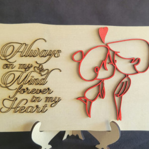 Valentines Day Plaque with Kissing Couple