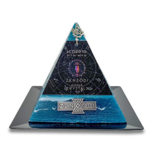 Pisces Zodiac Pyramid Candle with Crystals, Zodiac Pisces Birthday Gift for Astrology Lover, Crystals, Pendants and Tumbled Stones